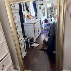 Large Mirror In Gold frame 25x31 $50