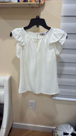 White Frilly Sleeved Top 