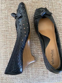 What's What by Aerosoles Black Wedge Heels