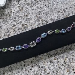 Gemstones Bracelet - sterling 