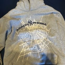 Sp5der Arach NY Phobia Hoodie Ash Grey - Size L - Like New