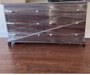 Wood Dresser 6 Drawer 72 Inches Long With Six Drawers