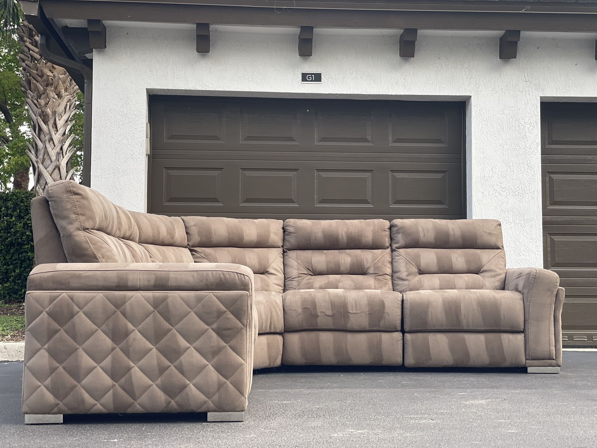 Sofa/Couch Sectional - Light Brown - Recliners - Microfiber - Delivery Available 🚛