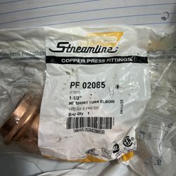 1 1/2” 90’ Short Turn Elbow Copper Press X Press Fitting Nuevos 10 Unidades 
