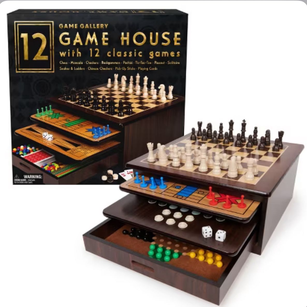 Game Gallery 12 in 1 Game House with 12 Classic Games