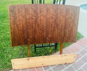 Pair of Mid Century Teak Wood Slab Pieces used as Twin Headboards
