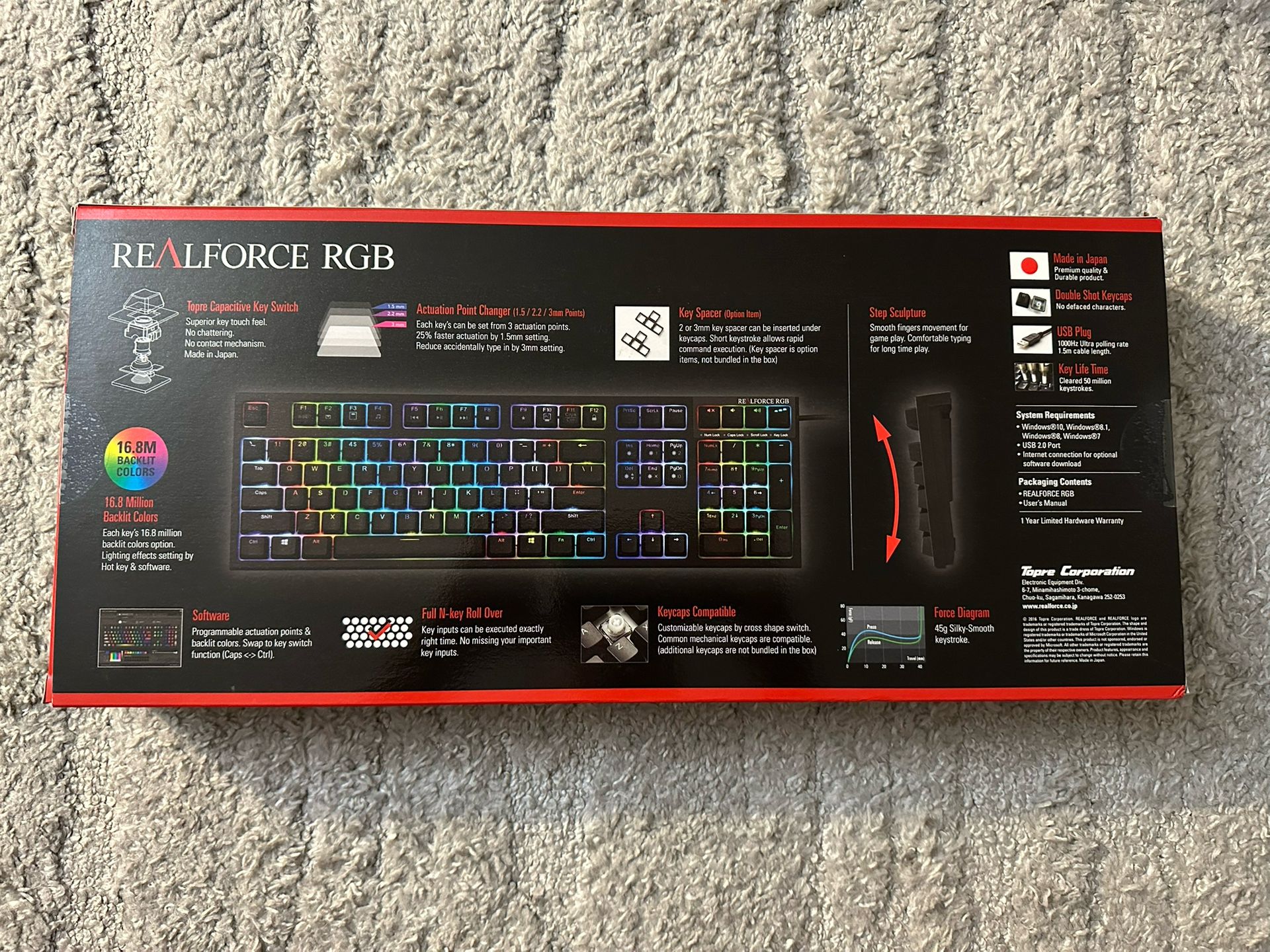 REALFORCE RGB Mechanical Gaming Keyboard Topre Keys