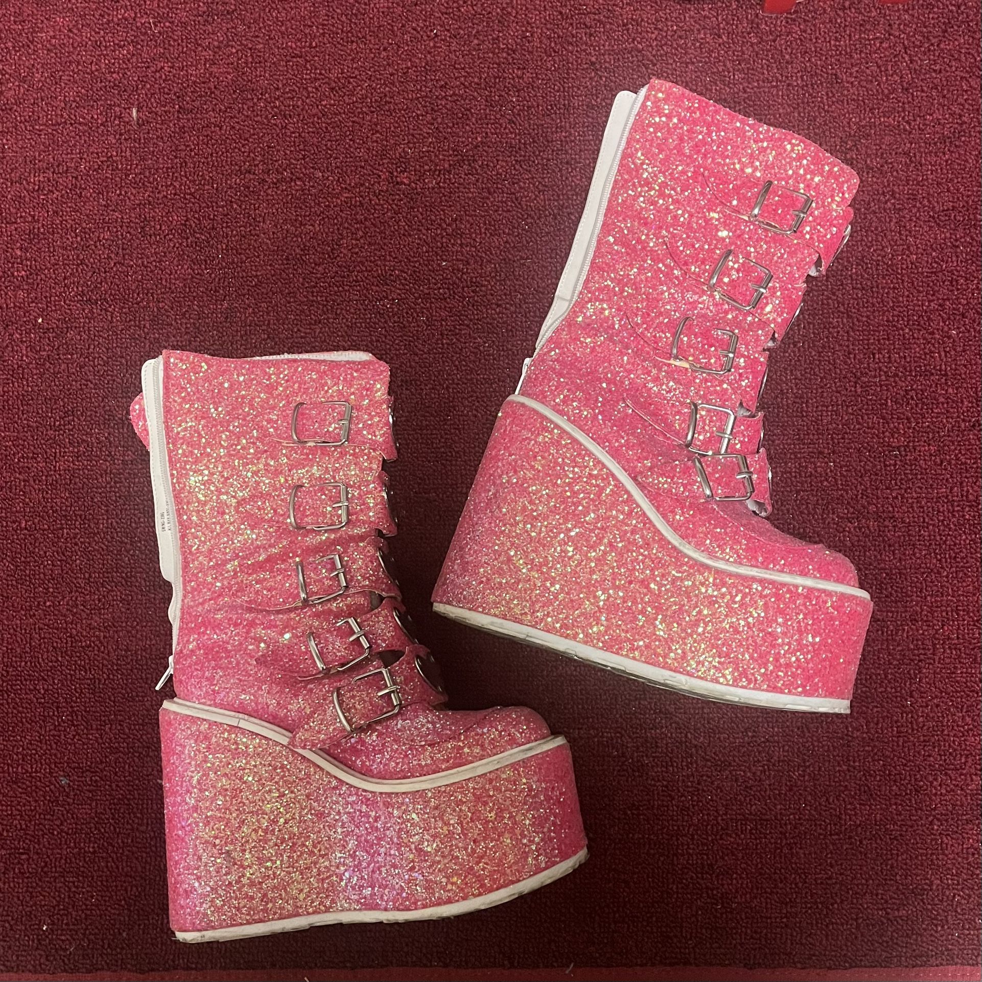 Demonia Glitter Platform Boots