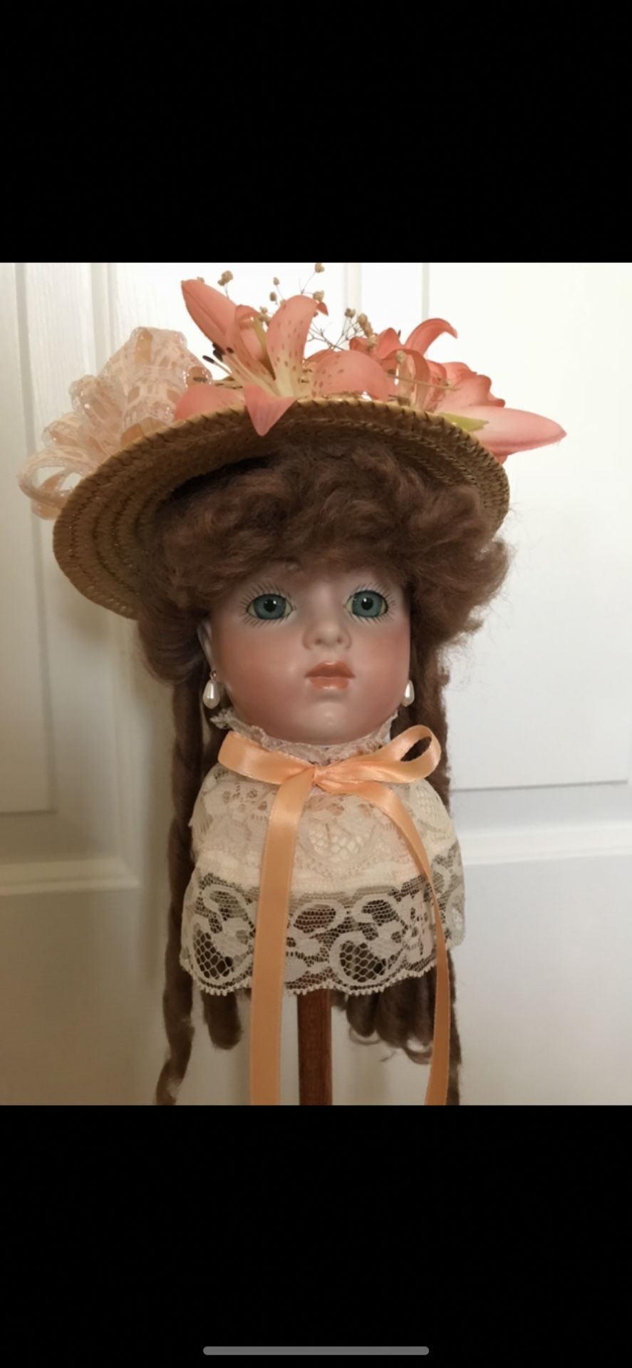 Porcelain Doll Head On Stick