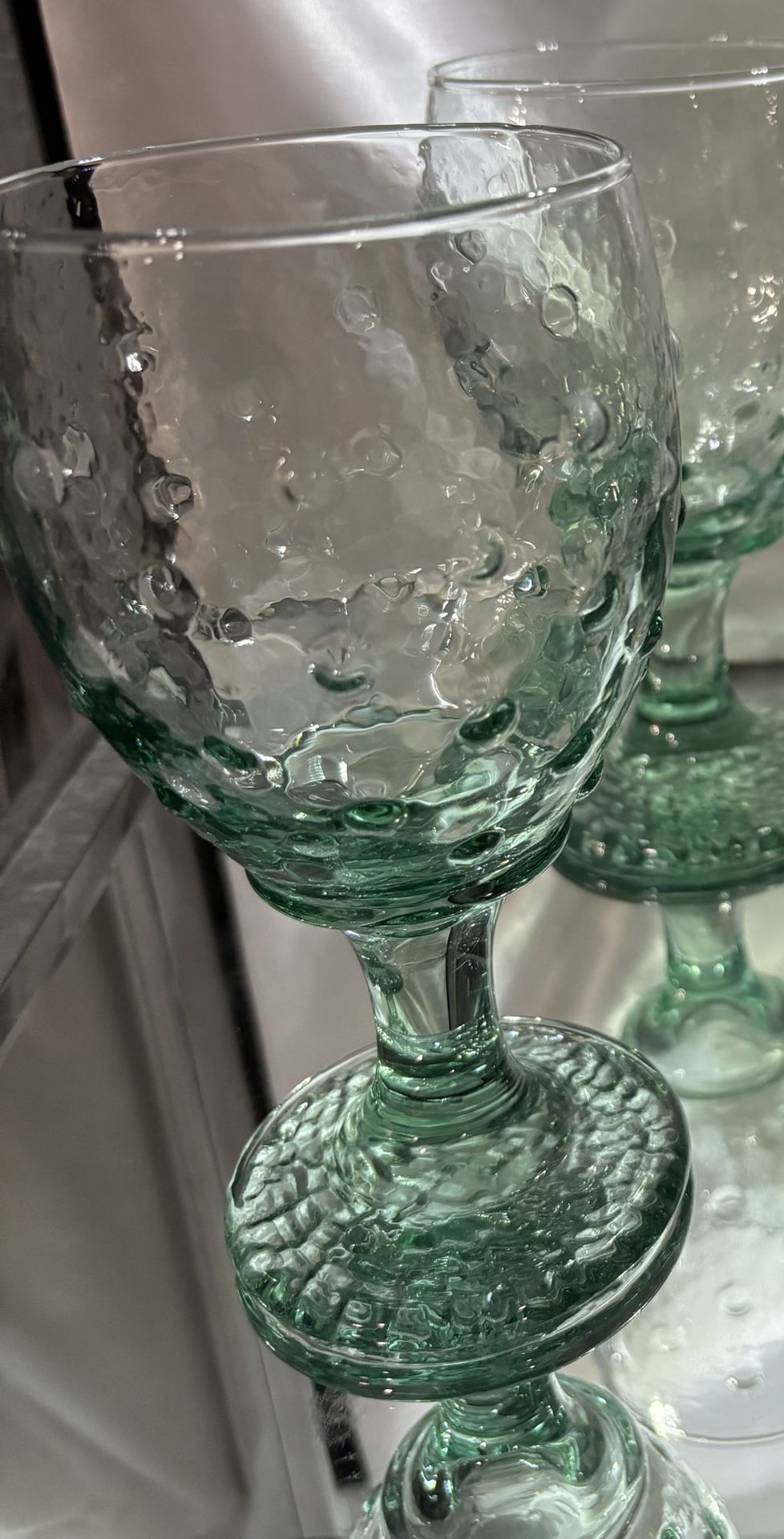 Elevated Retro Green Vintage Green Wine Water Goblets