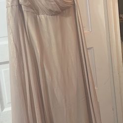 David’s Bridal Champagne/Gold Dress