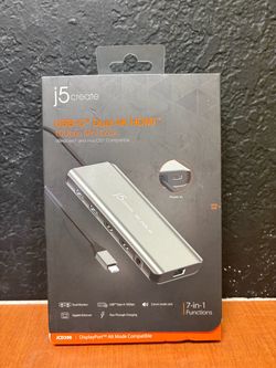 j5create USB-C Dual 4k HDMI 10Gbps Mini Dock (JCD398) - Black.