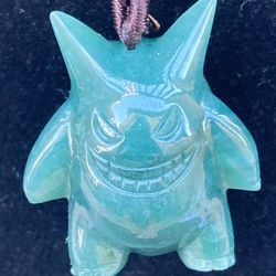 Certificate Jadeite jade Cartoon pikachu Gengar Pendant 