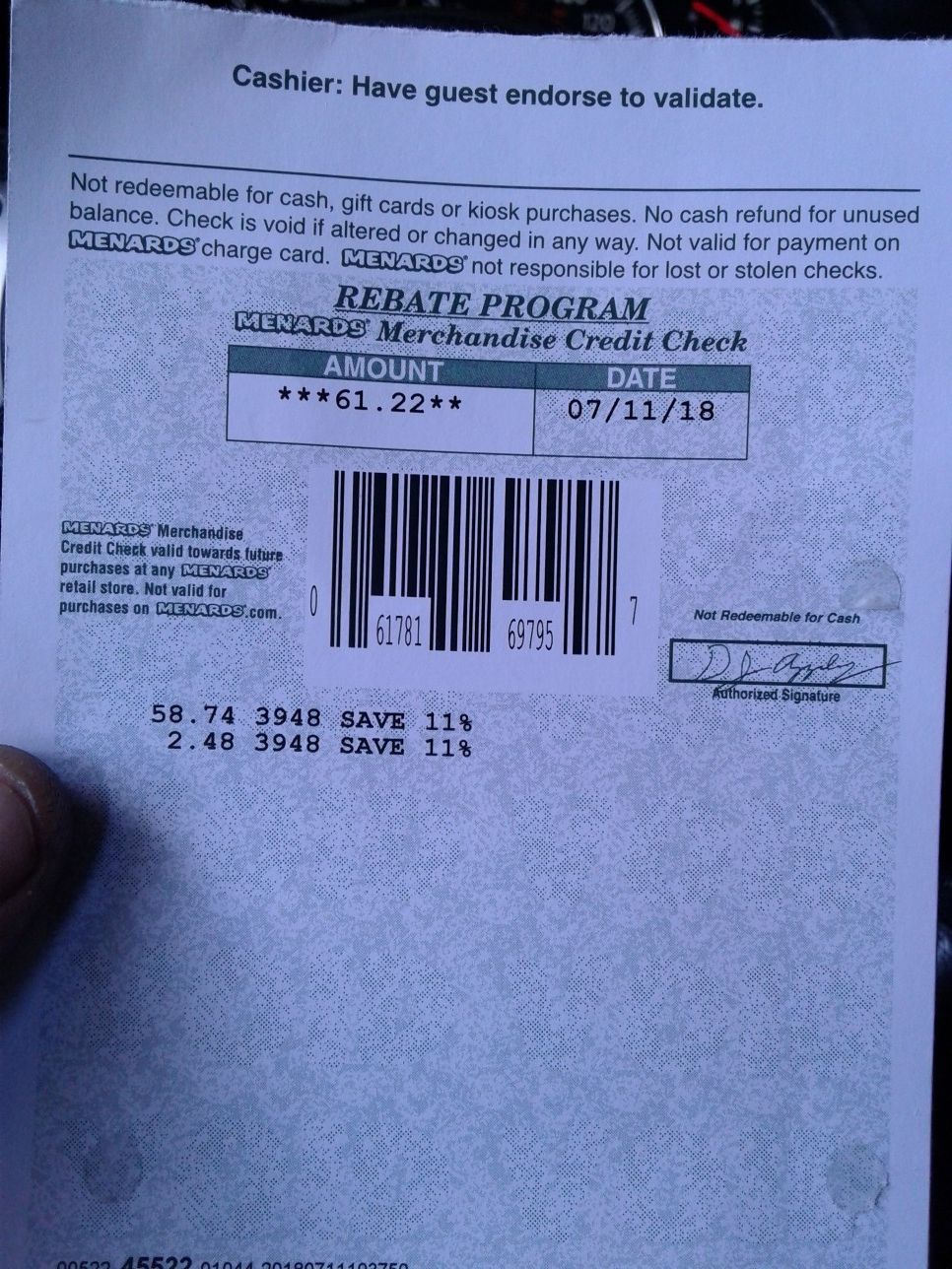 Menards Rebate