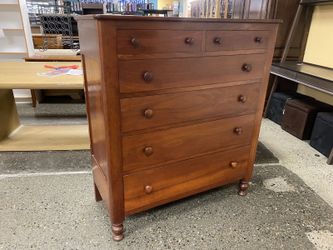 Vintage Cherry Solid Wood Shaker 6-Drawer Tall Dresser