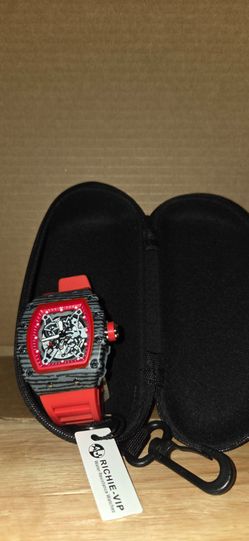 Richie-VIP Skeleton Watch Red Rubber Strap