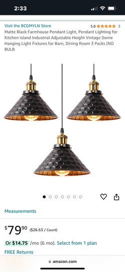 Matte Black Farmhouse Pendant Light