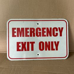 Metal Emergency Exit Only Sign