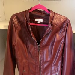 Red Burgundy Leather Jacket