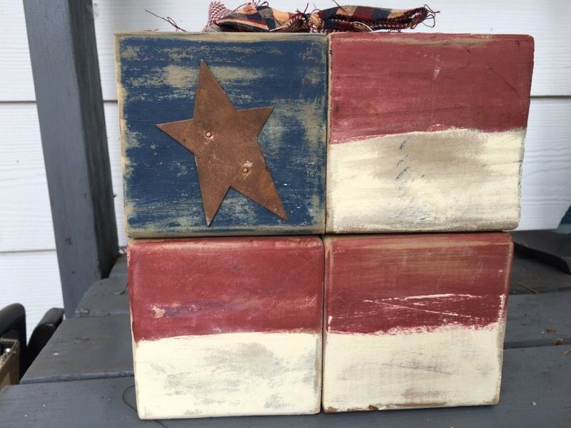 Patriotic US Flag blocks
