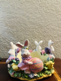 Easter Candle Holder 4.25 D 2.75 H