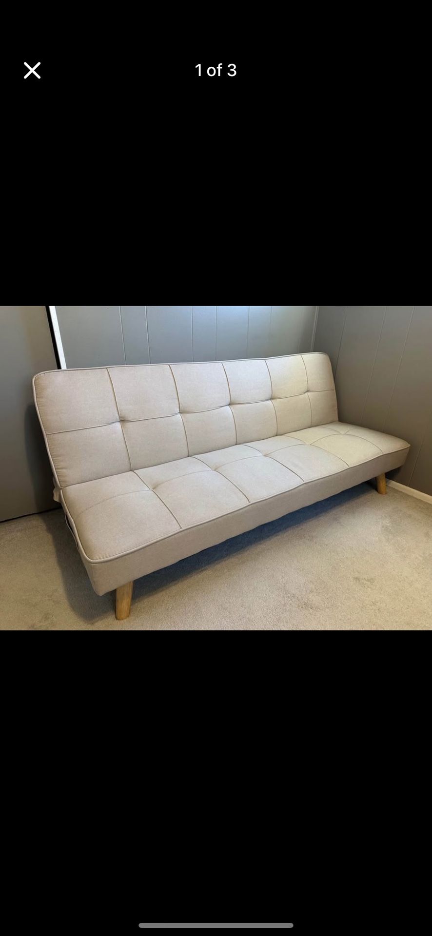 Beige Sofa Bed Futon