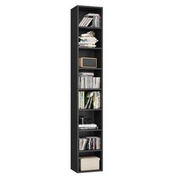  8-Tier Wood Bookcase, 71'' Tall Storage Cube Organizer with Adjustable Shelves, Black