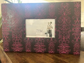 Photo Album Pink And Black Embroidered , Brand New