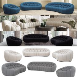 Hexagonal Sofas - Free Delivery ✅ Boucle Curved Sofa - Sherpa Sofas