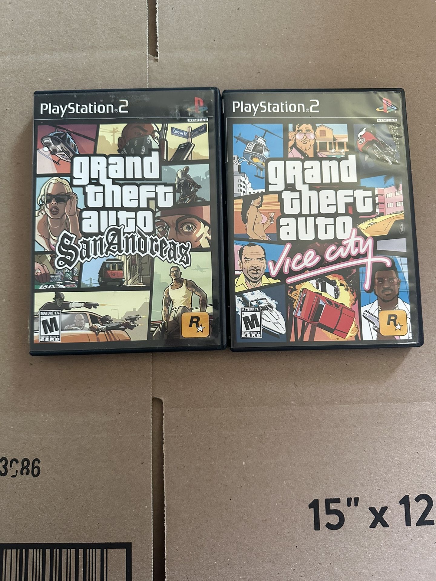 Sony PlayStation 2 (PS2) Grand Theft Auto: San Andreas & Grand Theft Auto: Vice City $25 OBO