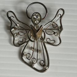 Sterling Silver Angel with clear swarovski crystal