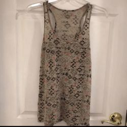 Size S razor back tank with Aztec print Very light weight In tan, brown, and pink From Maurices