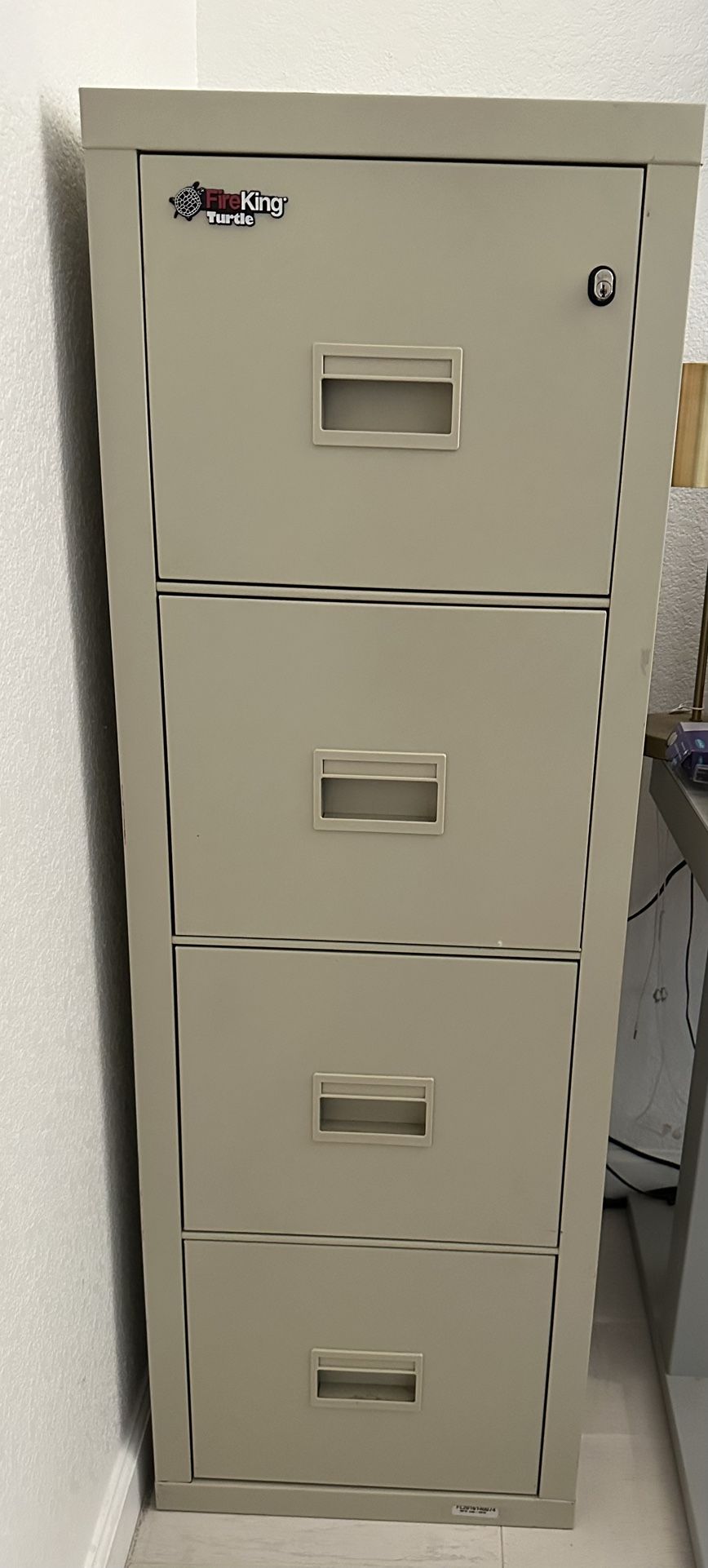 FireKing Turtle Vertical 4 Drawer Legal and Letter Fire Safe File Cabinet with Key Lock