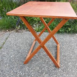 Danish Teak TV Table Folding End Table Mid Century Modern Scaninavian Mobler Name Maker