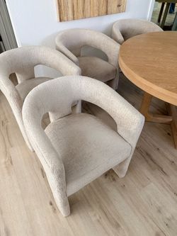 4 living spaces upholstered chenille dining chairs