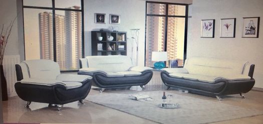 Sofa and loveseat black and white new