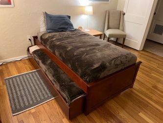Twin Bed Frame with Pull-Out Trundle