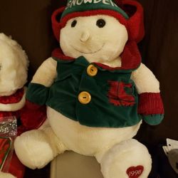 Snowflake Teddy From The Year 2000 And Snowden Bear From 1998 Collectible Plush Stuffed Animal Plushies