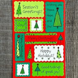 New Merry Christmas Happy Holidays Scrapbook Craft Stickers