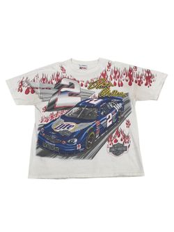 Vintage 90's NASCAR Rusty Wallace Harley Davidson AOP Racing Tee Size Large