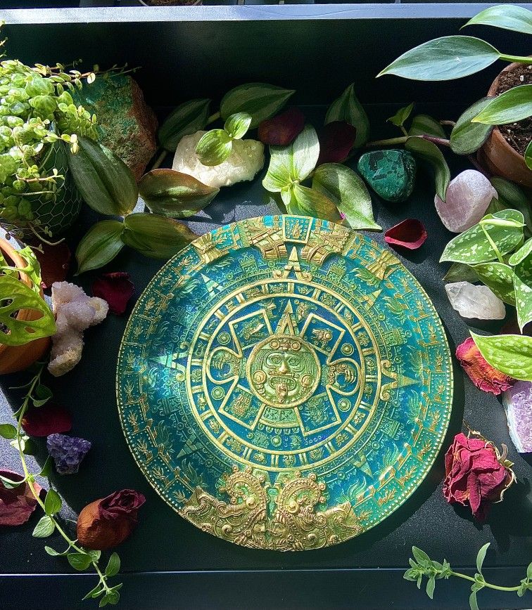 Calendario Azteca | Exhibidor de Pared | 24 zanahorias doradas