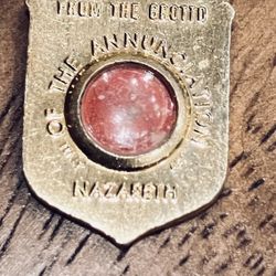 RARE RELIC MEDAL HOLY LAND FRANCISCAN W STONES FROM GROTTO OF THE ANNUNCIATION 