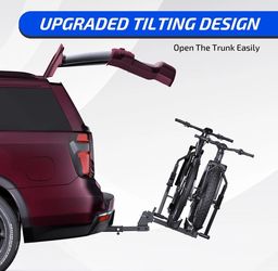 Ozark Trail Premium Platform Steel Bike Rack with 132lbs Load Capacity, 2'' Hitch Receiver E-Bike Compatible