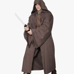 Dark Brown Robe Jedi Cloak Obi Anakin Halloween Costume Sith Wear