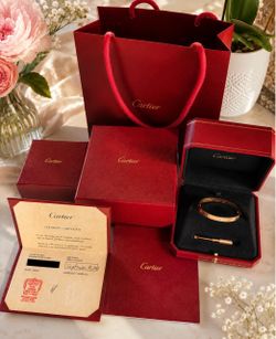 Cartier Love Classic (6,1mm) Bracelets size 16 in rose and yellow gold