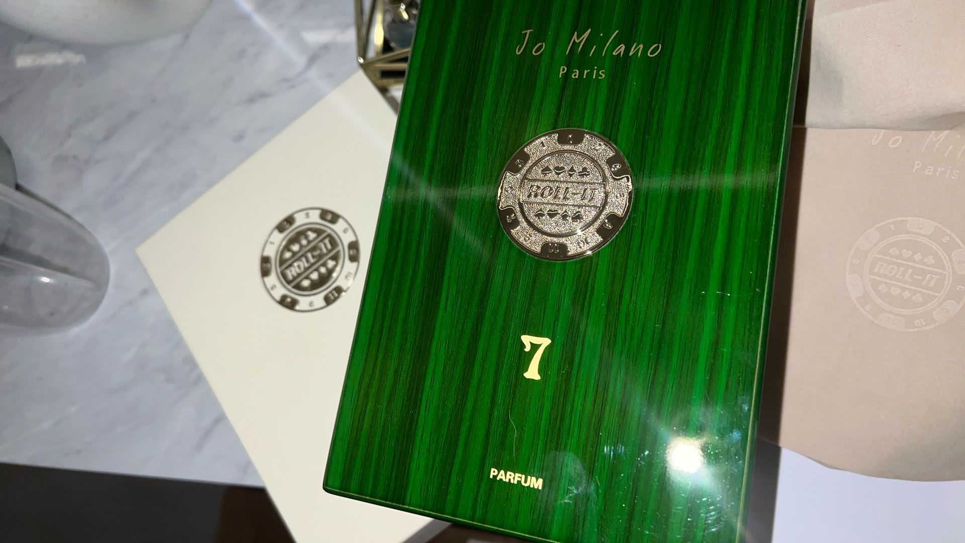 Free Jo Milano Luxury Wood Grain lacquer Box Kerpsake/ Green With Dust Bag And Outter Box