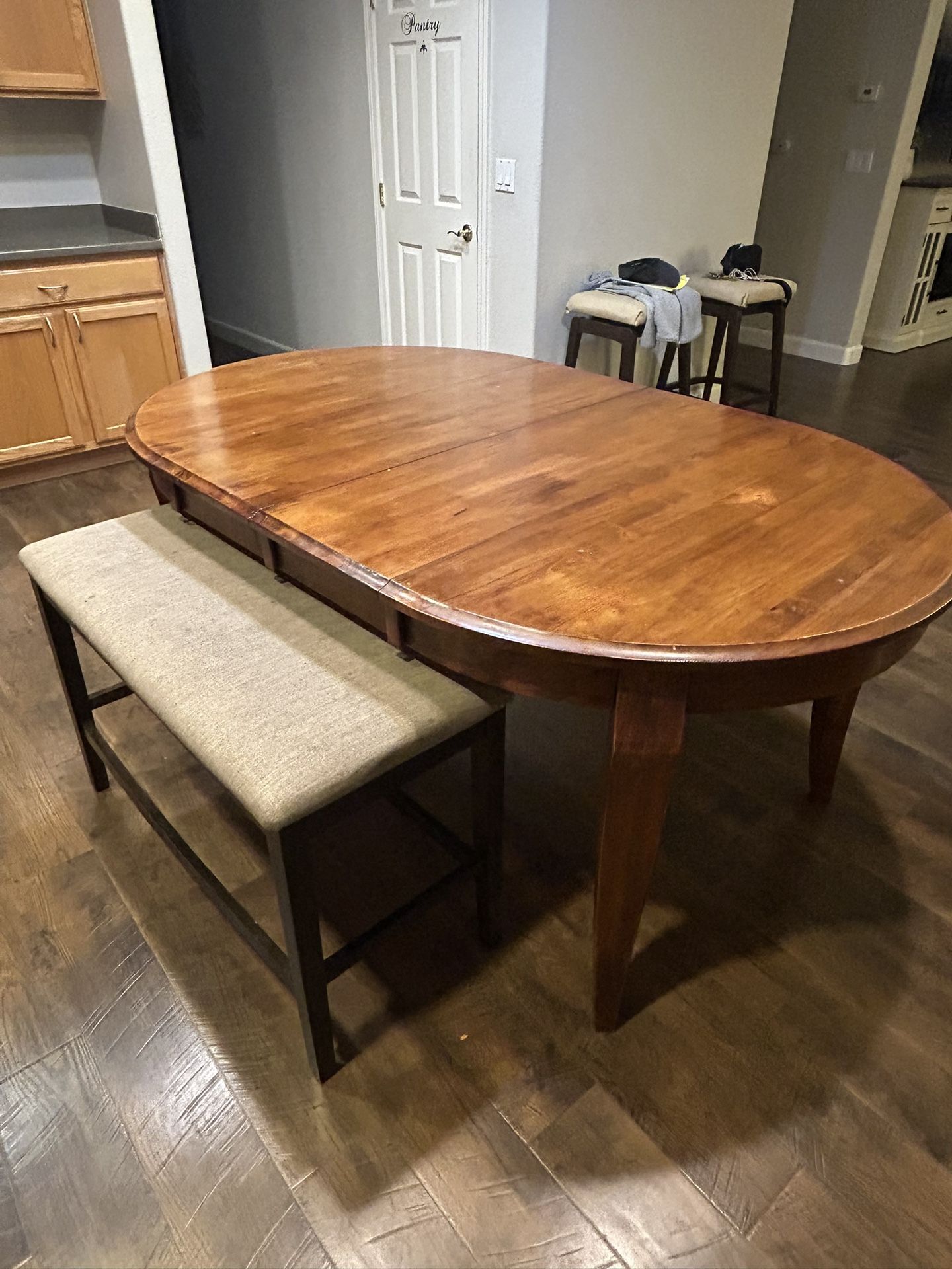 Dining room table and bench