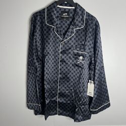 Vans Vault x Mastermind 100% Silk Pajama Shirt Mens Medium Black SS23 NWT