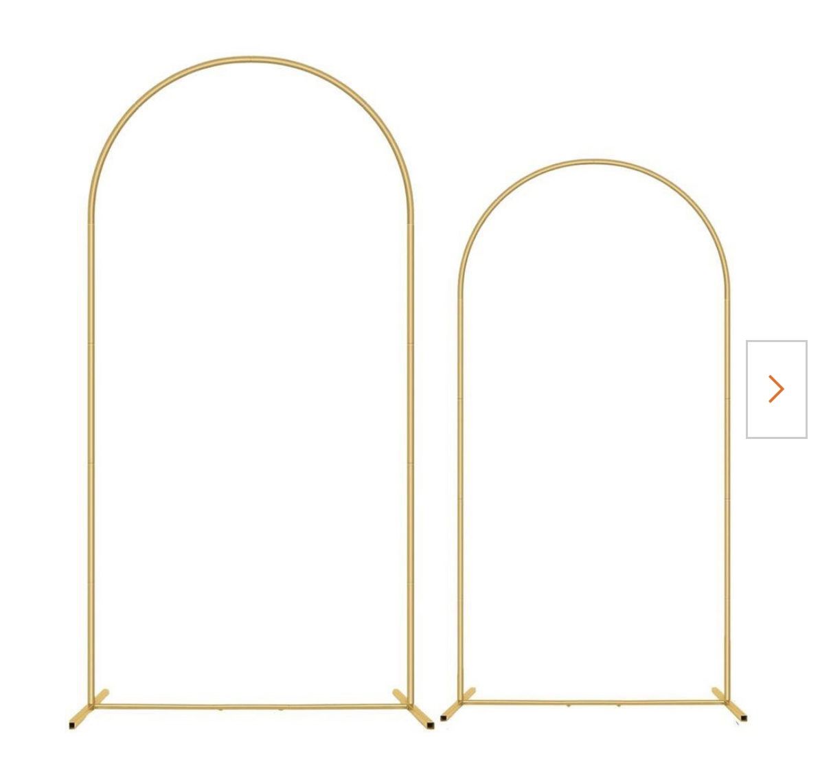 Metal Arch Backdrop Stand Set of 2 Gold 6 ft. and 7.2 ft. for Wedding Party Ceremony Baby Shower Birthday Decoration