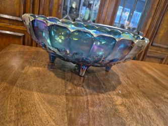 Glass footed fruit bowl